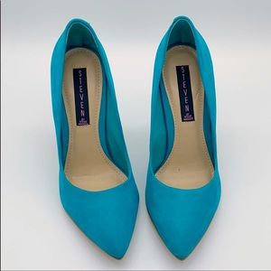 Steve Madden Teal Alenah Heels | 7